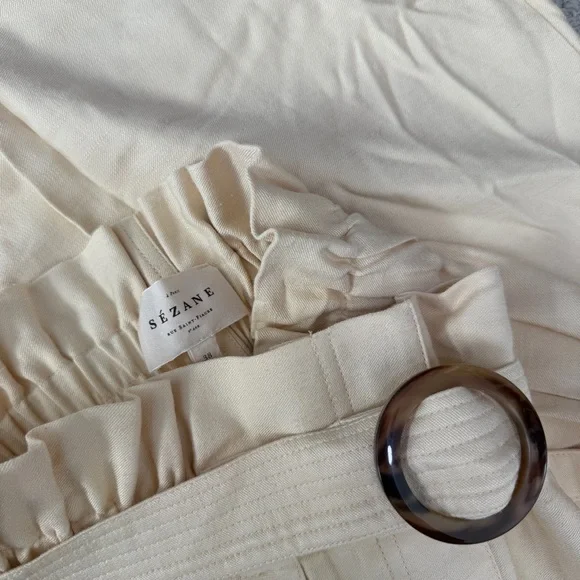 Sezane Silas High-Waisted ButterCream Pants - Picture 6 of 6